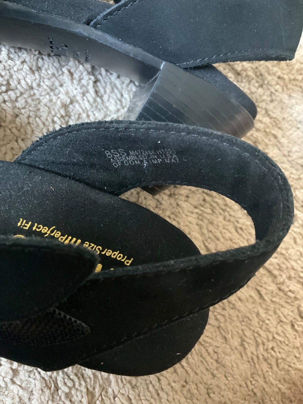 Munro Lucia Sandal in Black Nubuck leather - Picture 8 of 8